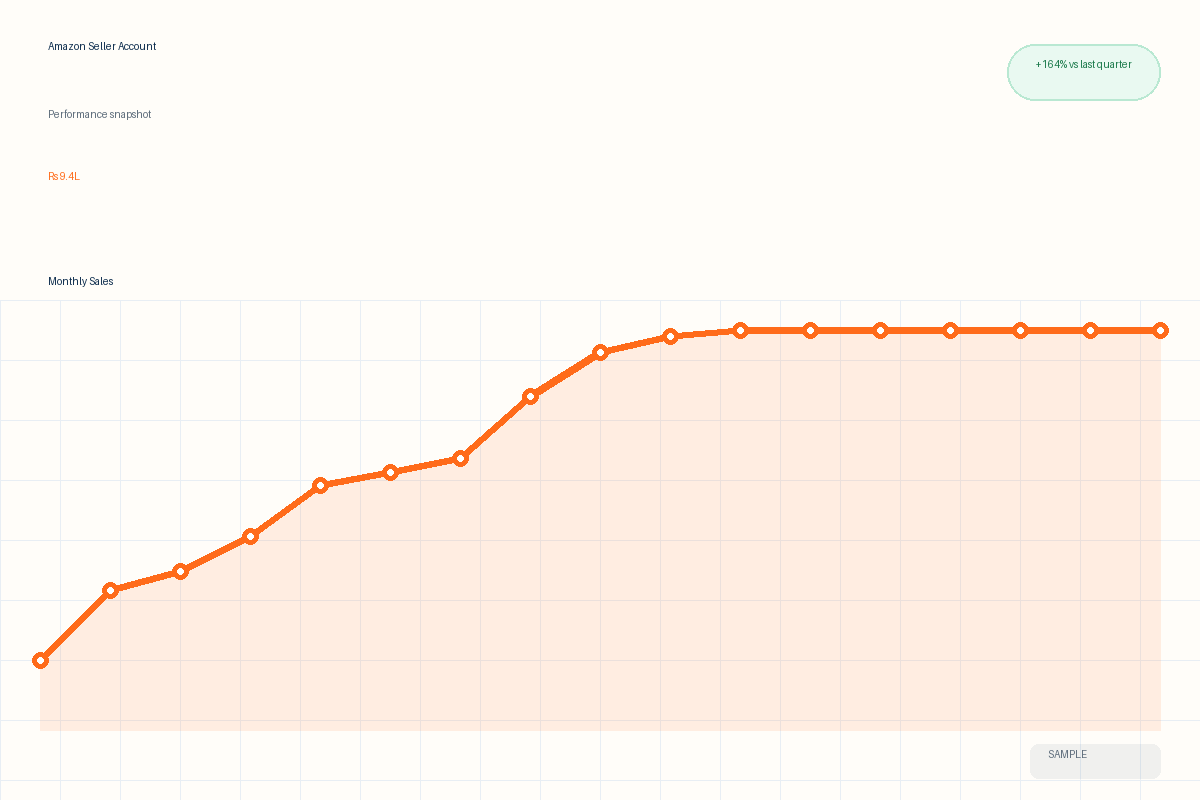 Amazon seller account monthly sales dashboard